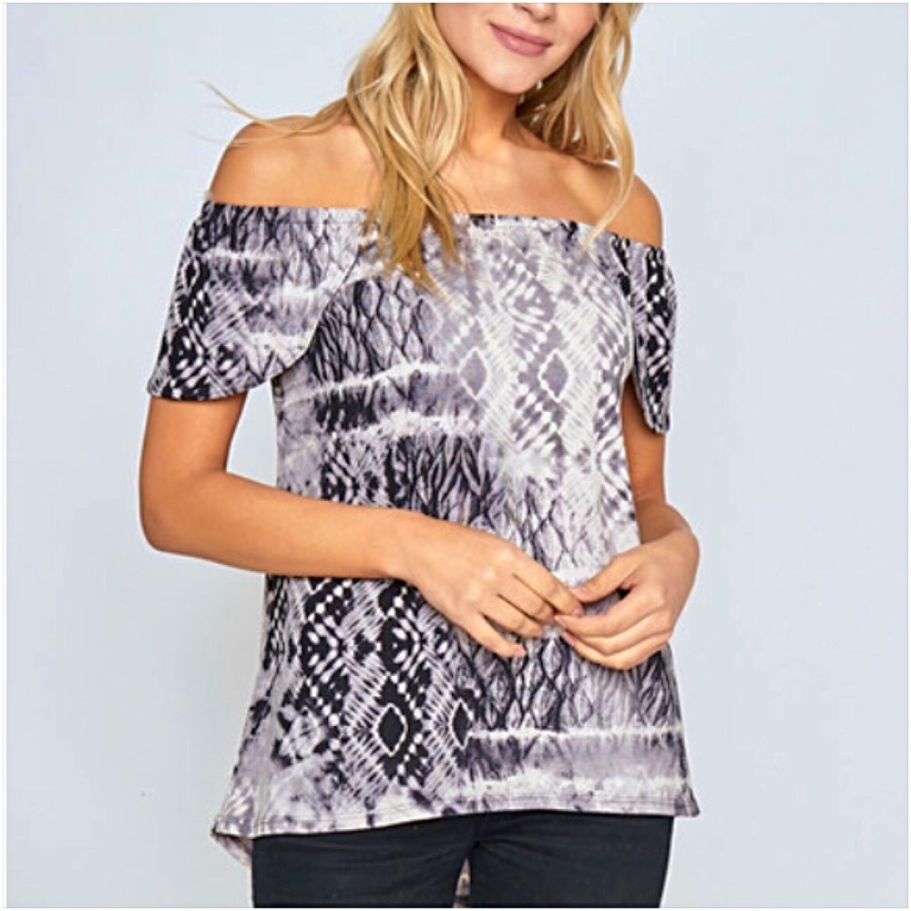 📍SALE Boho Chic Cap Off Shoulder Flowy Top SM - Picture 1 of 7